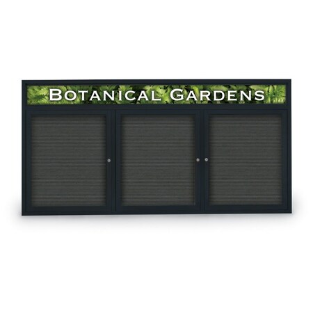 United Visual Products Indoor Enclosed Combo Board, 42"x32", Gold Frame/Grey & Amethyst UVCB4232G-GREY-AMETHY